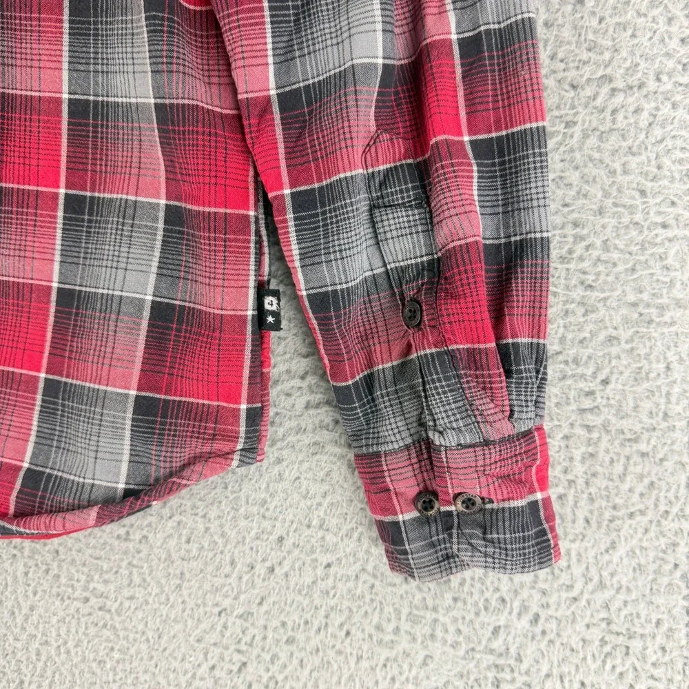 Fourstar Mens Large Red Plaid Thermal Lined‎ Flannel Shirt Skate Streetwear